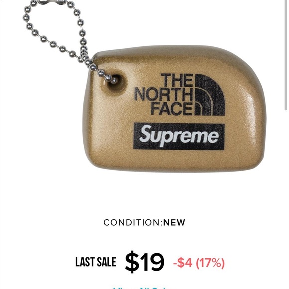 north face supreme keychain